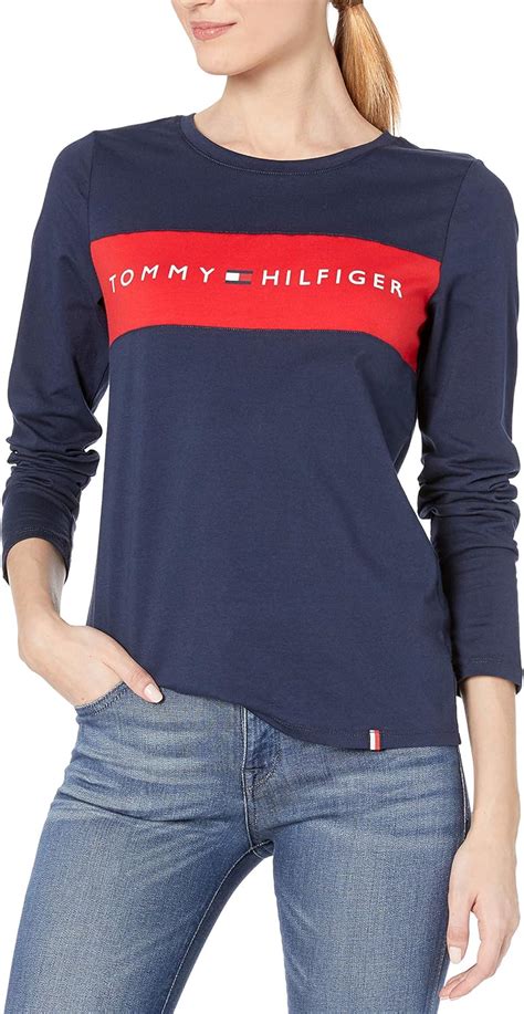 Tommy Hilfiger Sport Womens Crew Neck Long Sleeve Tee Navy Extra