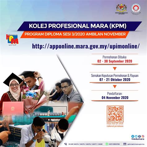 Permohonan kemasukan ke politeknik dan kolej komuniti sesi disember 2020 kini telah dibuka sehingga 19 oktober 2020 kepada lepasan spm dan lulusan selain spm yang setaraf. Permohonan Kolej Profesional MARA 2020 Online (KPM) Dan ...