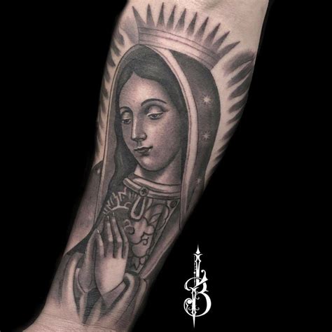 Virgen De Guadalupe Tattoo Black And Grey Indian Culture