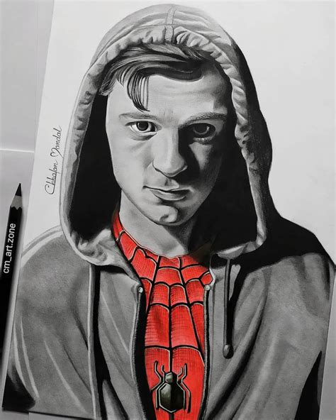 Finally The Pencil Drawing Is Complete Tom Holland As Spider Man In