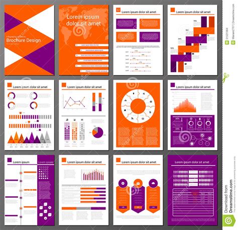 Infographic Brochure And Flyer Design Templates Set Stock Vector