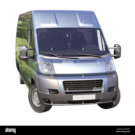 Blue Commercial Delivery Van Isolated Stock Photo Alamy
