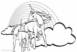 It has the power of. Two Unicorns Coloring Pages with Rainbow - Free Printable ...