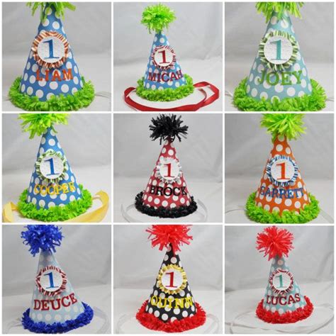 Personalized 1st Birthday Party Hat Boy By Cardsandmoorebyterri 1400