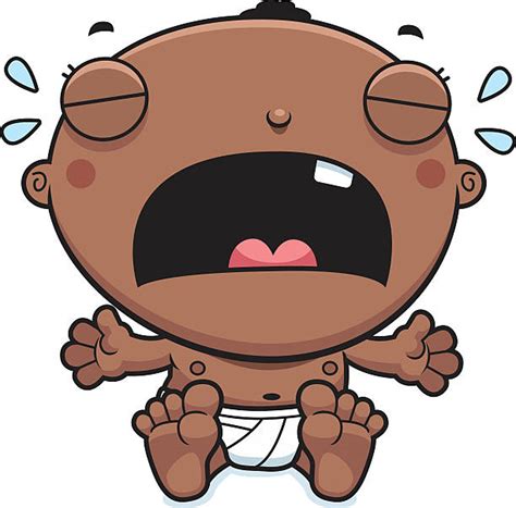 Clip Art Of A Black Baby Crying Illustrations Royalty Free Vector