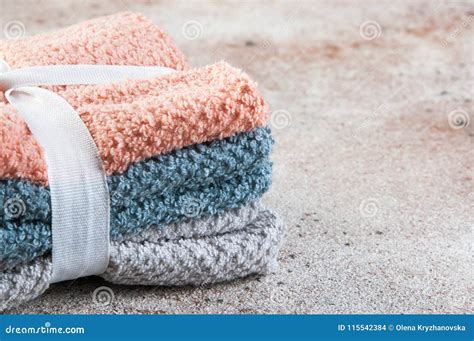Stack Of Multi Colored Towels Stock Photo Image Of Care Terry 115542384