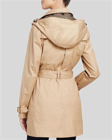 Burberry Brit Reymoore Hooded Cotton Trench Coat In Beige Light Camel