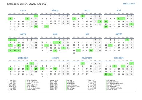Calendario Para 2023 Con D As Festivos E N Meros De Semana Almanaques Aria Art