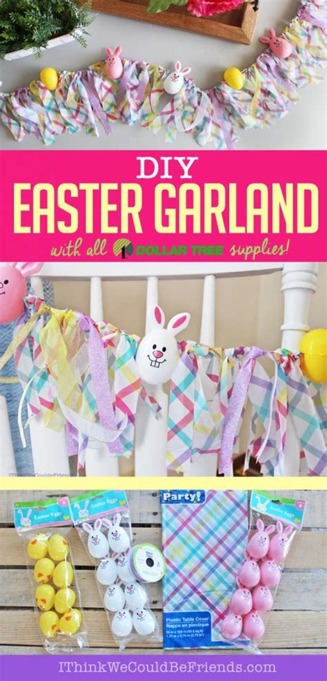 Diy Easter Egg Garland Decoration With Dollar Tree Items Quick And Easy