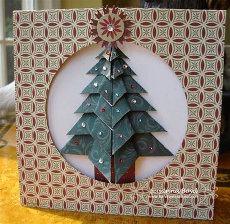 Cut art paper into rectangles of graduated lengths and widths (adding about 1/4 inch to widths and 1 to 2. Origami Maniacs: Tea Bag Folding Christmas Tree Card