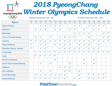 I felt totally out of control. Printable Winter Olympic Schedule 2018 - PyeongChang Games