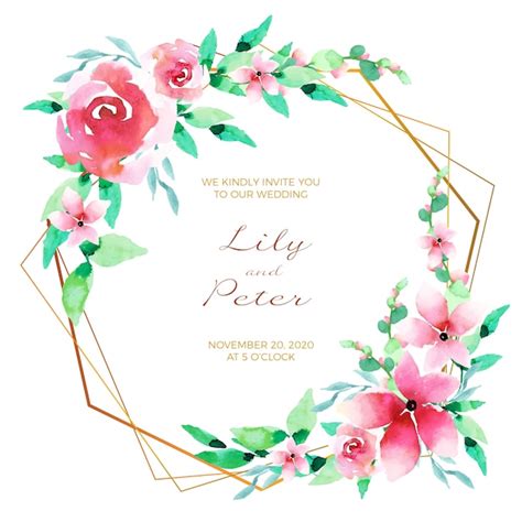 Free Vector Floral Wedding Invitation Card Frame