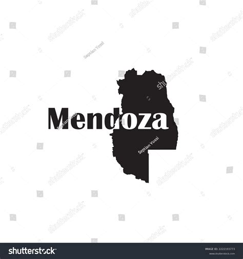 Mendoza Map Black Lettering Design On Stock Vector Royalty Free