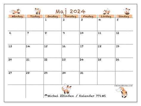 Kalender Maj 2024 771 Michel Zbinden Sv