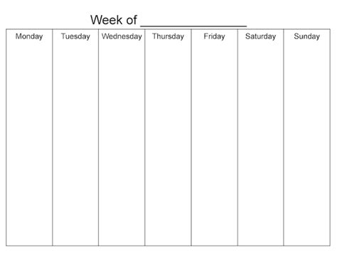 How To 7 Day Schedule Template Blank Get Your Calendar Printable Images