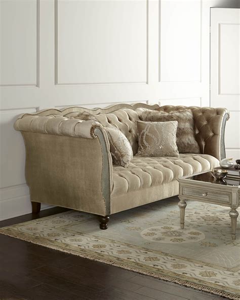 Haute House Leslie Mirrored Tufted Sofa Horchow