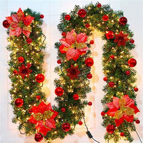 PreLit Christmas Garland, Realistic Christmas Garland with 200 Tips