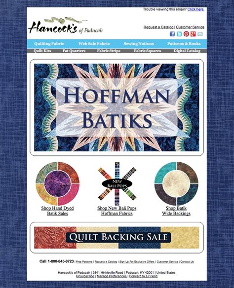 This Weeks Newsletter Features New Hoffman Batik Chops And Watercolor Batik Solids Also New