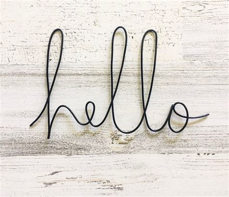 Hello Wire Word Sign Wire Words Rustic Wire Word Sign Etsy Wire