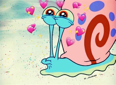 Spongebob Love Edit Gary Snail Cartoon Nick Hearts