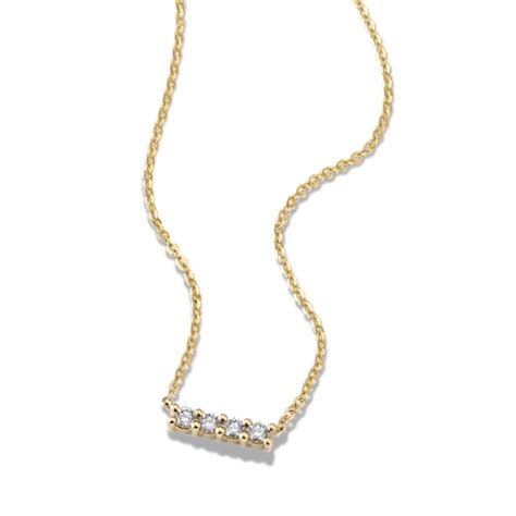 Four Stone Diamond Bar Necklace In Shane Co