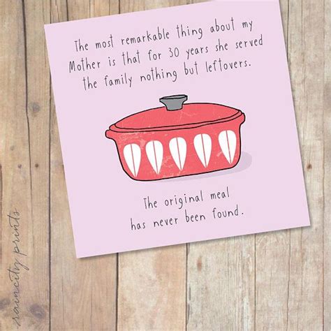Funny Mothers Day Card Mom Leftovers Card Calvin Trillin Mom Etsy Canada Birthday Card