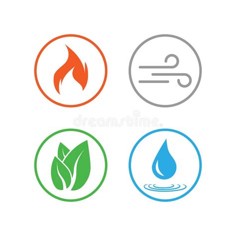Four Elements Symbol Icon Vector Illustration Flat Design Stock