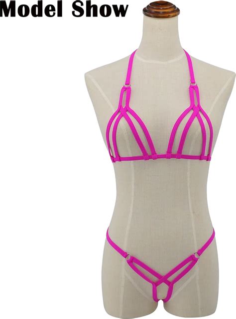 Buy SHERRYLO Micro Bikini Extreme String Mini Bikinis Exposed Crotchless Slutty Lingerie Set