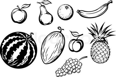 Set of isolated fresh fruits | Stock vector | Colourbox