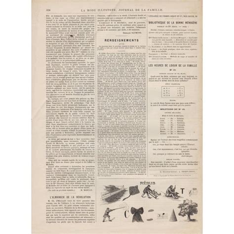 Revue Complete De La Mode Illustree 1886 N41