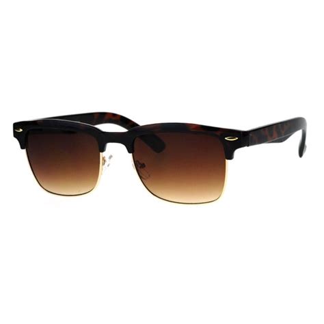 Sa106 Mens Half Rim Rectangular Luxury Hipster Shade Sunglasses