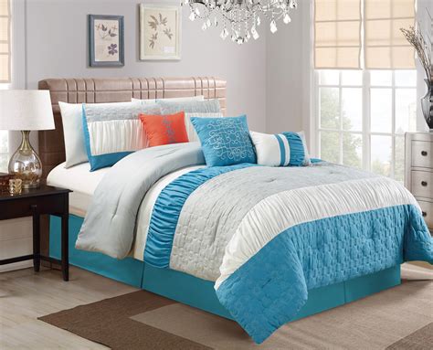 Geng comforter set ebern designs color: 7 Piece Blue/Gray Embossed Comforter Set