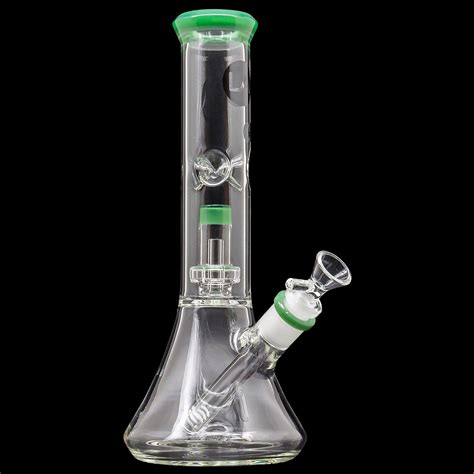 11 Beaker Bong With Showerhead Perc And Color Accents Dopeboo