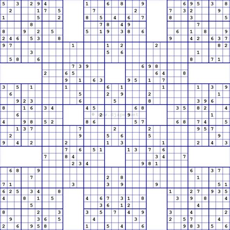 Printable Sudoku Printable 13 Grid Samurai Sudoku Sudoku Printable