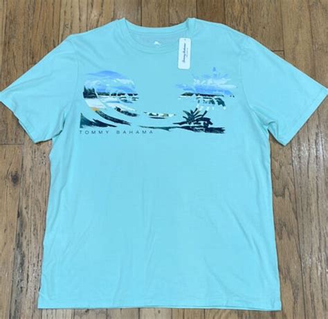 tommy bahama men s size l surfside waves tee shirt cotton new 49 ebay