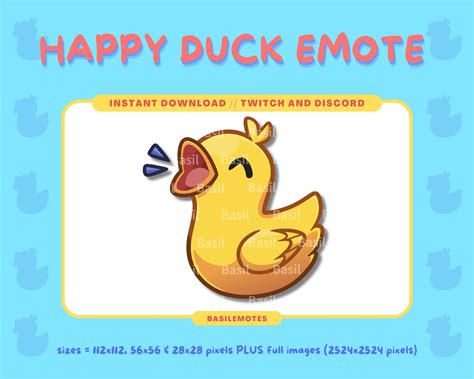 Cute Duck Emote For Twitch And Discord Pre Made Emote For Streaming