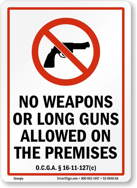 Georgia No Guns Law Signs