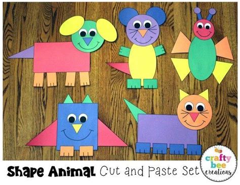 2d Shape Animal Crafts And An Owl Freebie Crafty Bee Creations