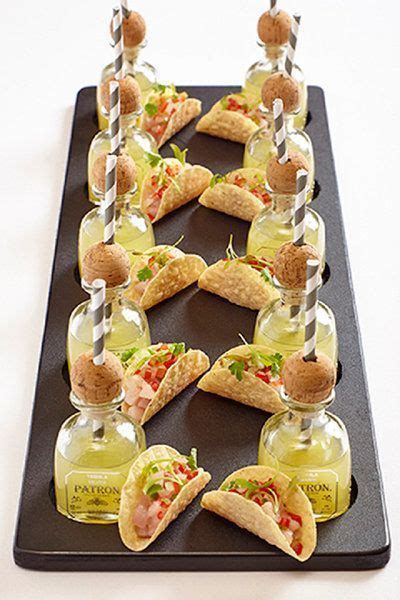 Elegant Wedding Food Stations Of Tacos And Mini Margaritas On A Budget