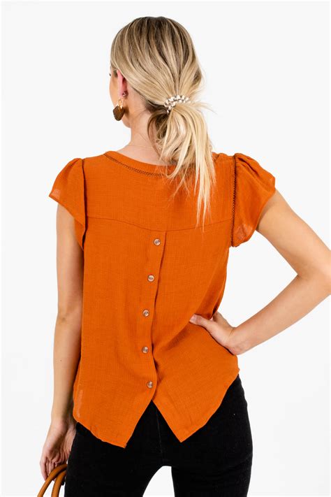Fall Fun Burnt Orange Blouse | Boutique Blouses for Women - Bella Ella