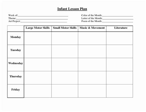 30 Weekly Lesson Plans For Infants Example Document Template