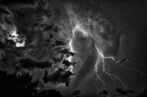 Lightning In Black And White Lightning Converted To