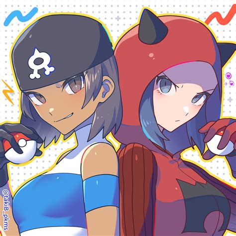 Team Aqua Grunt And Team Magma Grunt Pokemon And 1 More Drawn By