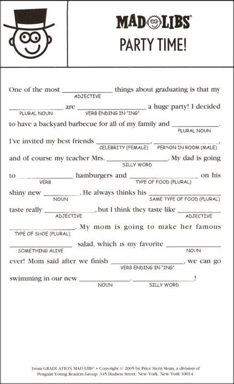 Today i only gathered up the funniest mad libs printables to share with you. adult+mad+libs+free+printable | Graduation Mad Libs ...