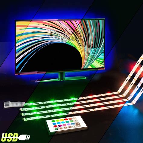 bason led strip lights usb led tv backlight for 30 40 tv 20 color options 6 17ft rgb led