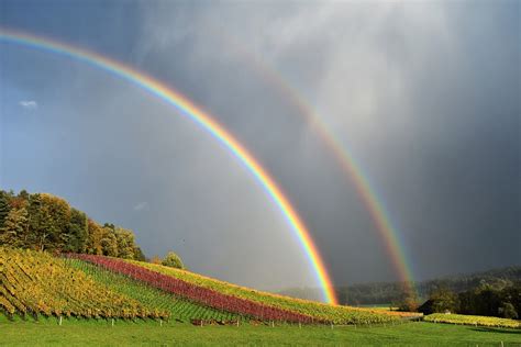 Rainbow Rain Landscape Free Photo On Pixabay