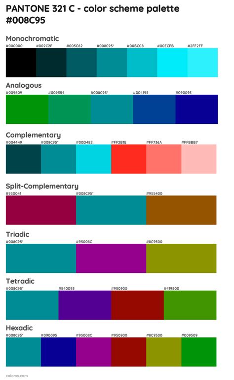Pantone 321 C Color Palettes And Color Scheme Combinations