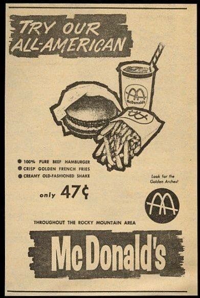 Vintage Mcdonalds Ad Vintage Ads Old Advertisements Retro Advertising