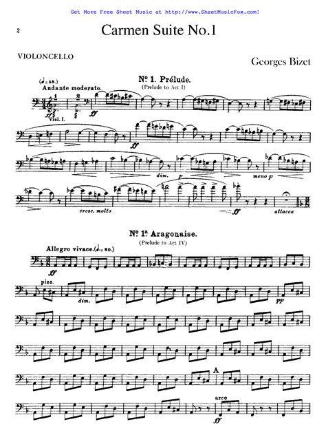Free Sheet Music For Carmen Suite No1 Bizet Georges By Georges Bizet
