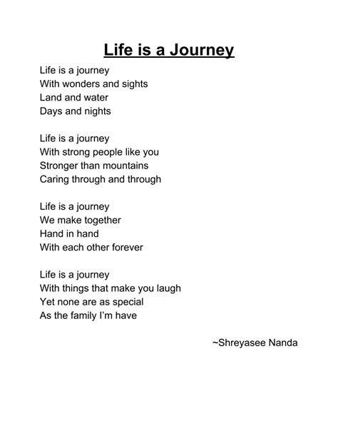 Life is a Journey- A Poem